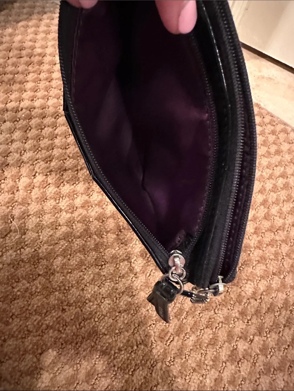 Coach Black Signature Small Zip Pouch
